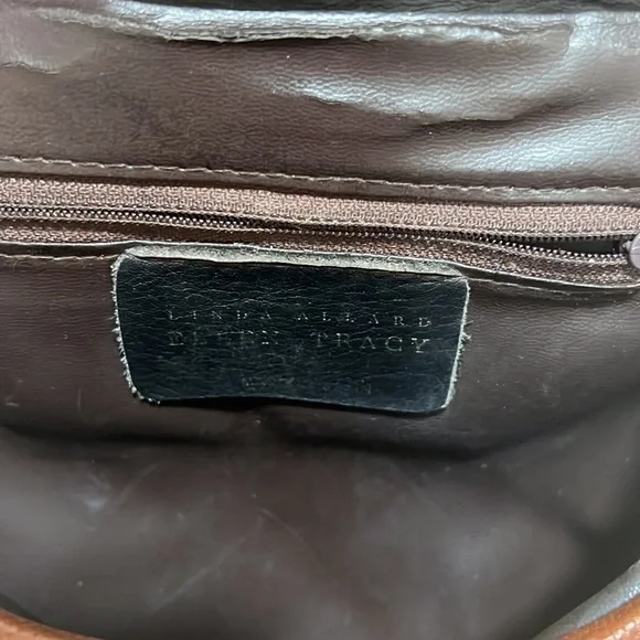 𝅺VINTAGE Ellen Tracy Linda Allard Shoulder Bag Woven Leather Snap Closure - Picture 12 of 12